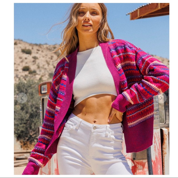 ShopEvelynne Sweaters - #33 Boho Fabulous Multi Color Strip Sweater Cardigan